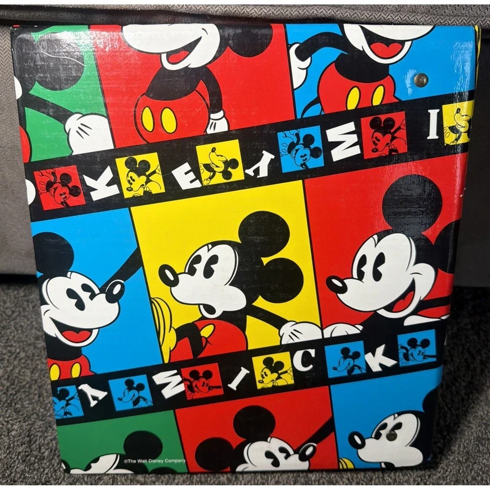 Vintage 1990s Disney Mickey Mouse School 3 Ring Hard Binder Photo Album 10.5x12